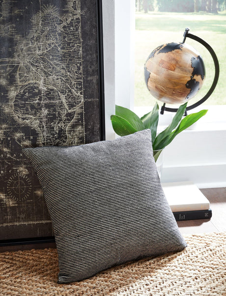 Edelmont Black/linen Pillow - Ella Furniture