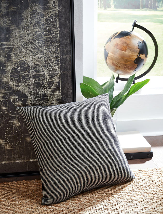 Edelmont Black/linen Pillow - Ella Furniture