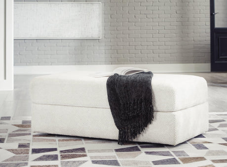Karinne Linen Velvet Oversized Accent Ottoman - Ella Furniture