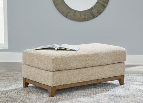 Parklynn Desert Chenille Ottoman - Ella Furniture