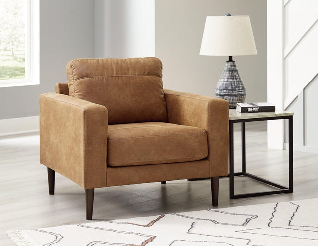 Telora Caramel Microfiber Chair - Ella Furniture