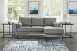 Hazela Charcoal Chenille Sofa Chaise - Ella Furniture
