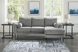 Hazela Charcoal Chenille Sofa Chaise - Ella Furniture