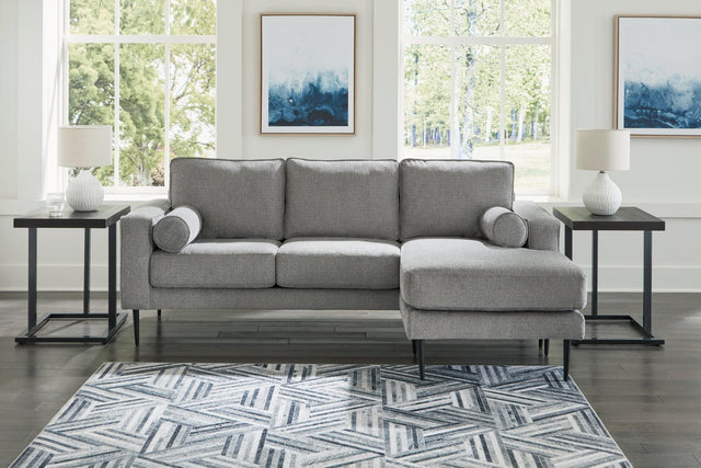 Hazela Charcoal Chenille Sofa Chaise - Ella Furniture