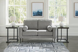Hazela Charcoal Chenille Loveseat - Ella Furniture