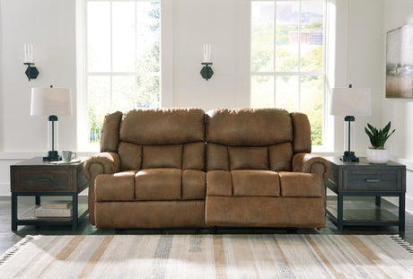 Boothbay Auburn Faux Leather Reclining Sofa - Ella Furniture