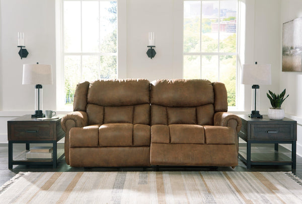Boothbay Auburn Faux Leather Reclining Sofa - Ella Furniture
