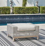 Seton Creek Gray Outdoor Ottoman With Cushion - Ella Furniture