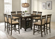 Gabriel Cappuccino Square Upholstered Back Counter Height Set