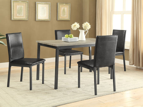 Garza Gray Black Rectangular Dining Room Set