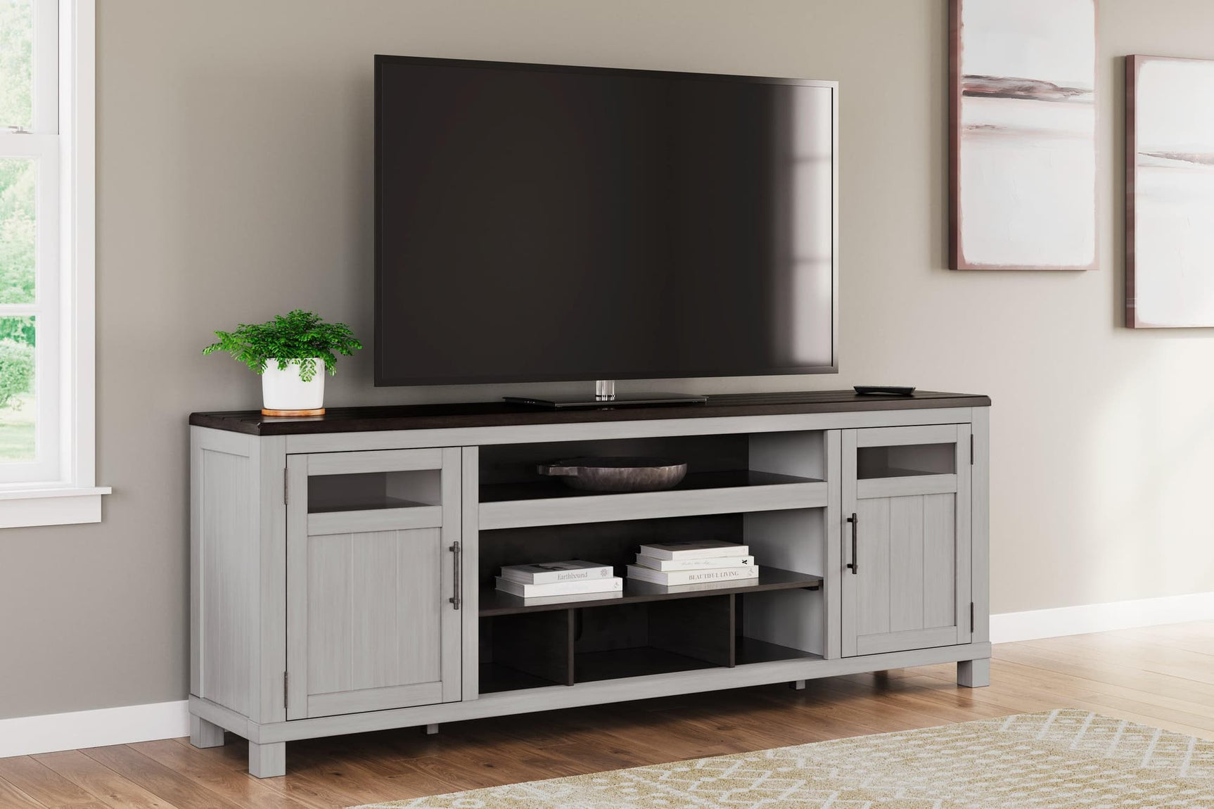 Darborn Gray/brown 88" Tv Stand - Ella Furniture