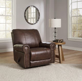 Colleton Dark Brown Leather Recliner - Ella Furniture