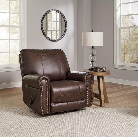 Colleton Dark Brown Leather Recliner - Ella Furniture