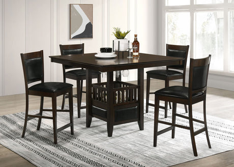 Jaden Espresso Square Counter Height Set