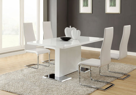 Anges White High Gloss White Dining Room Set