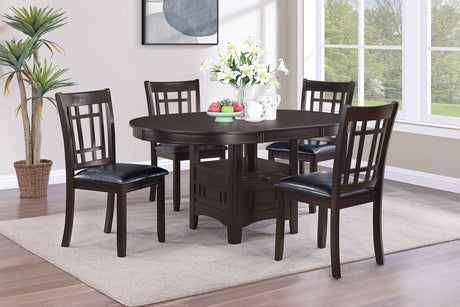 Lavon Espresso Oval Extension Leaf Dining Room Set