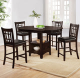 Lavon Espresso Oval Counter Height Set