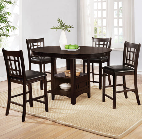 Lavon Espresso Oval Counter Height Set