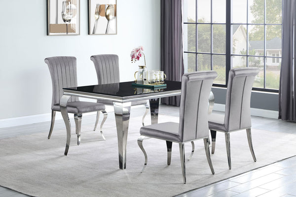 Carone Grey 61-inch Rectangular Glass Dining Room Set