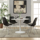 Lowry White Black Round Dining Room Set