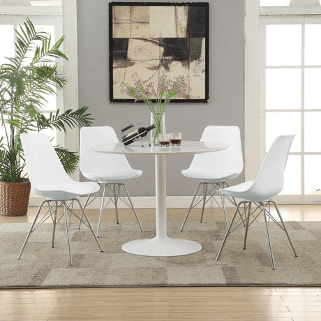 Lowry White Round Dining Room Set