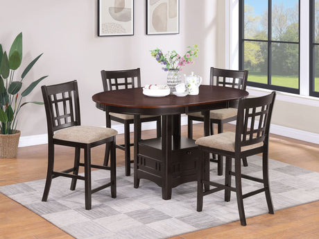 Lavon Chestnut Oval Counter Height Set