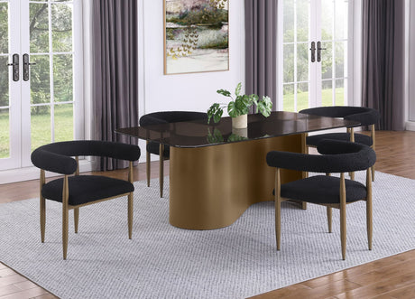 Edson Bronze Rectangular Glass Top Dining Room Set