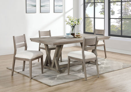 Cornelia Coastal Grey Rectangular Dining Room Set