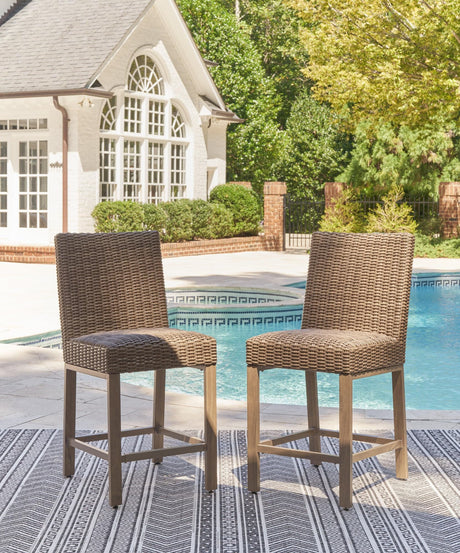 Walton Bridge Driftwood Outdoor Bar Stool (Set Of 2) - Ella Furniture