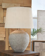 Dreward Distressed Gray Table Lamp - Ella Furniture