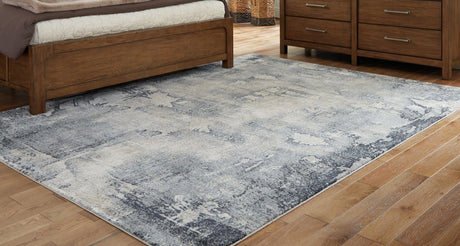 Langrich Blue/gray/cream 7'10" X 10'6" Rug - Ella Furniture