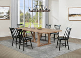Middleton Natural Brown Black Extension Leaf Dining Room Set