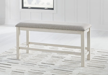 Robbinsdale Antique White 49" Counter Height Dining Bench - Ella Furniture