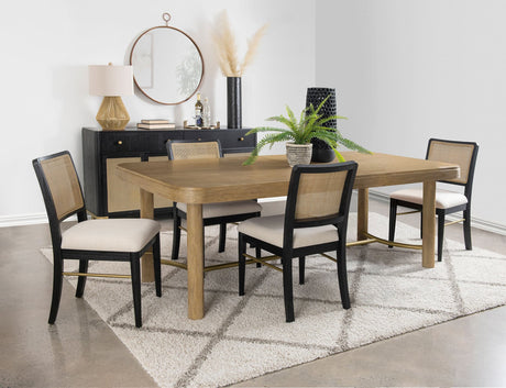 Arini Sand Wash Black Extension Leaf Dining Room Set