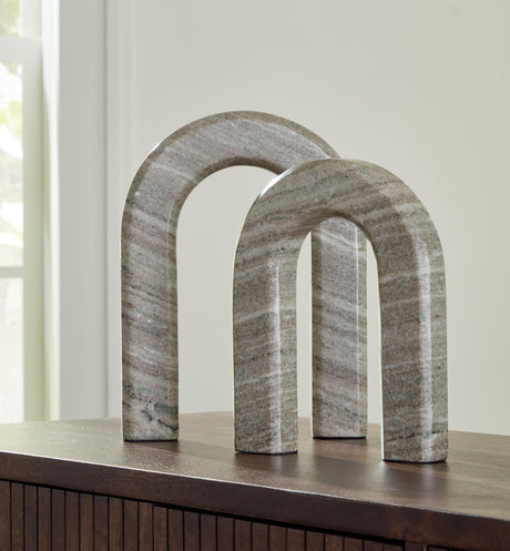 Keithton Taupe Sculpture Set (Set Of 2) - Ella Furniture