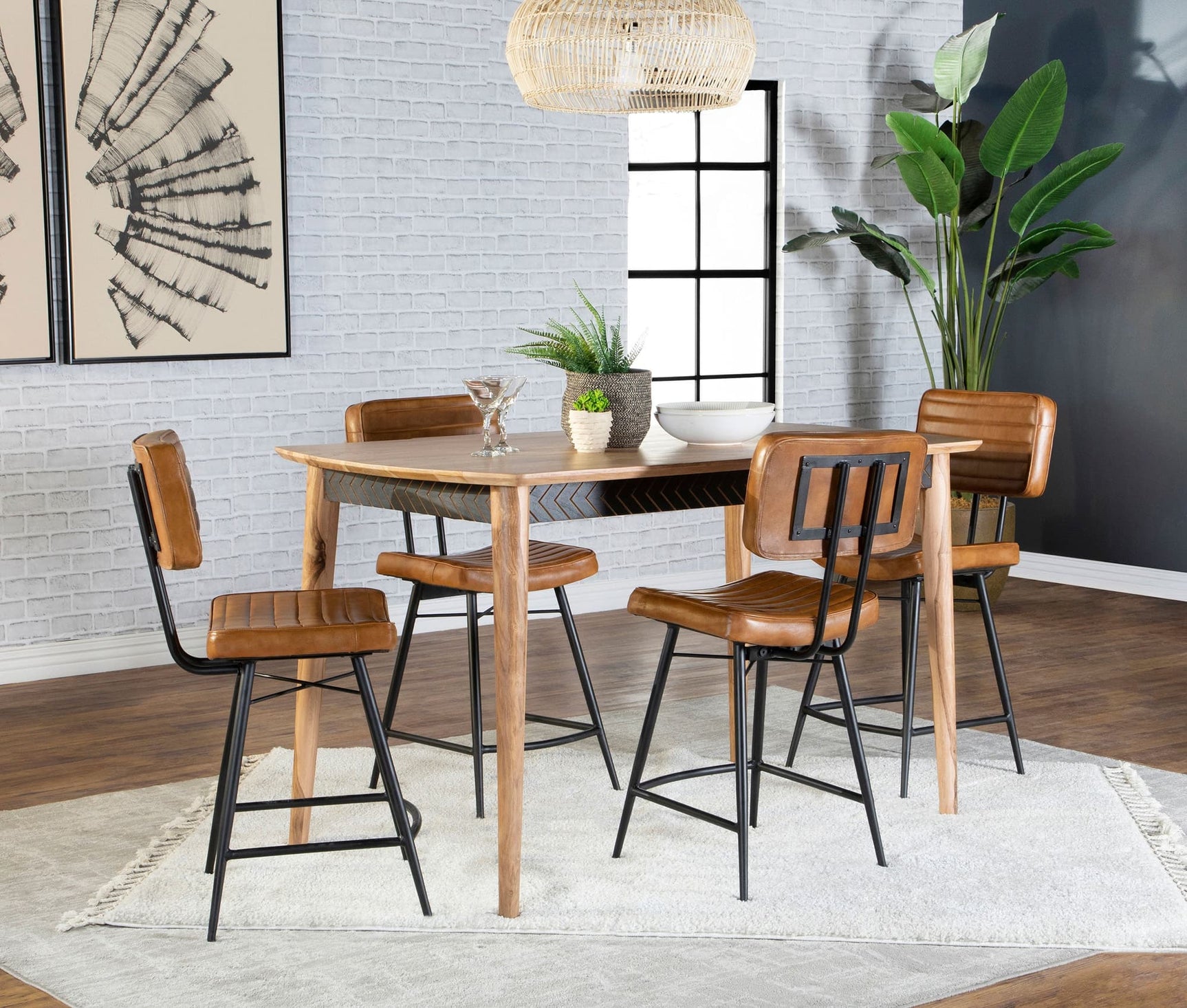 Partridge Sheesham Camel Counter Height Set