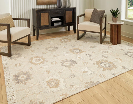 Calkin Linen/gray/caramel 8' X 10' Rug - Ella Furniture