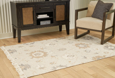 Calkin Linen/gray/caramel 5' X 7' Rug - Ella Furniture