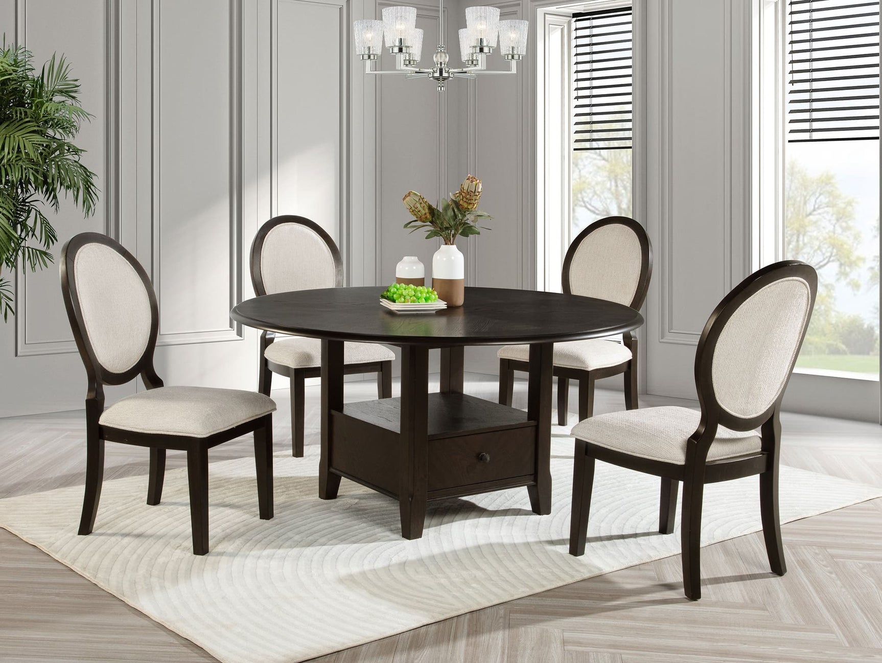 Twyla Dark Cocoa 60-inch Round Wood Dining Room Set