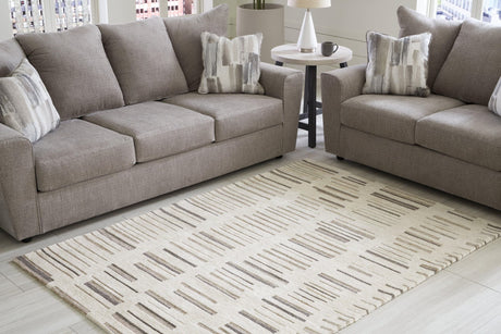 Leesdale Ivory Brown Black 5' X 7' Rug