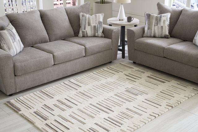 Leesdale Ivory Brown Black 5' X 7' Rug