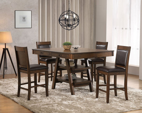Dewey Walnut Rectangular Dining Room Set