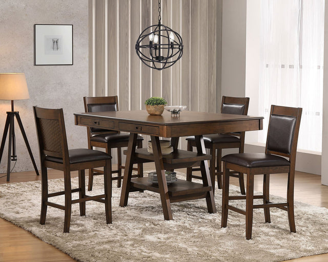 Dewey Walnut Rectangular Dining Room Set