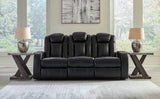 Caveman Den Midnight Faux Leather Power Reclining Sofa