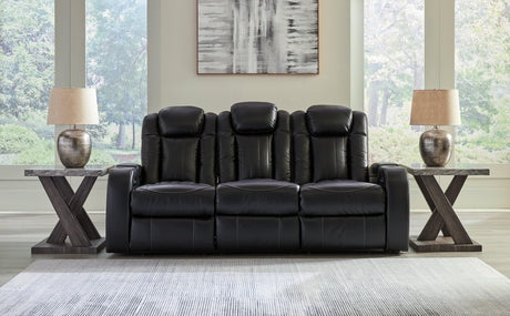 Caveman Den Midnight Faux Leather Power Reclining Sofa