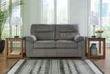 Bindura Mineral Velvet Glider Loveseat