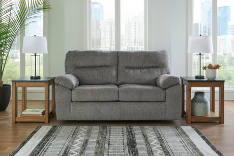 Bindura Mineral Velvet Glider Loveseat