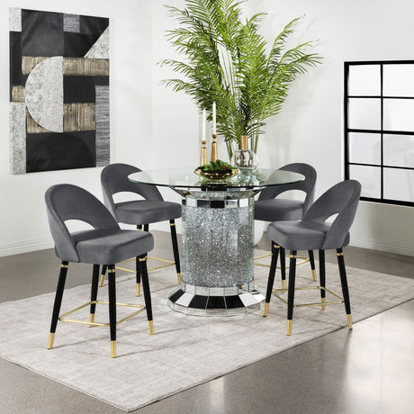Ellie Grey Mirrored Counter Height Set