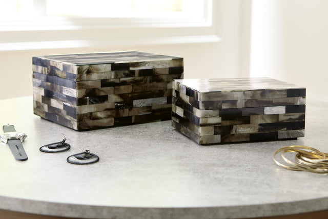 Ellford Black Brown Cream Box (Set of 2)