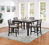 Elodie Black Gray Extension Leaf Counter Height Set